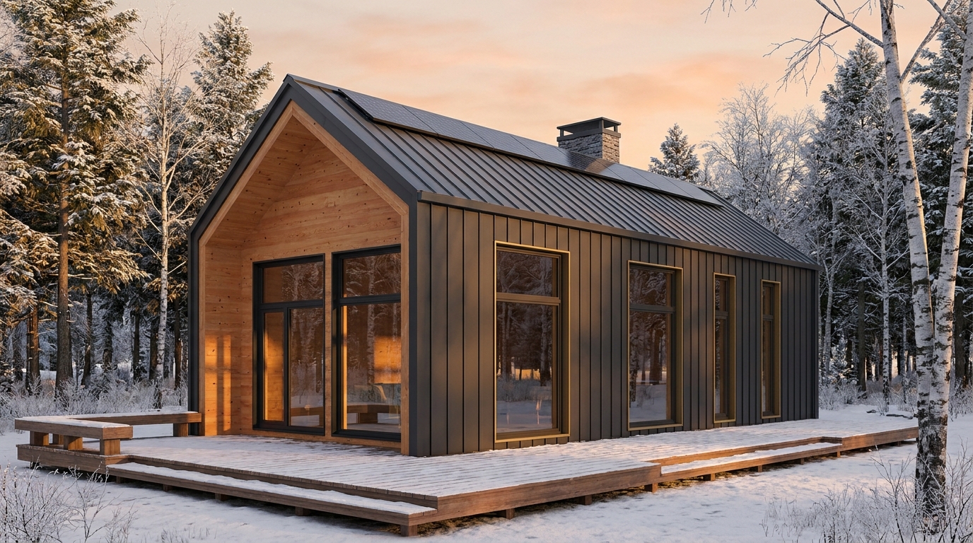 月の家 外観 — AI render based on BIM specs