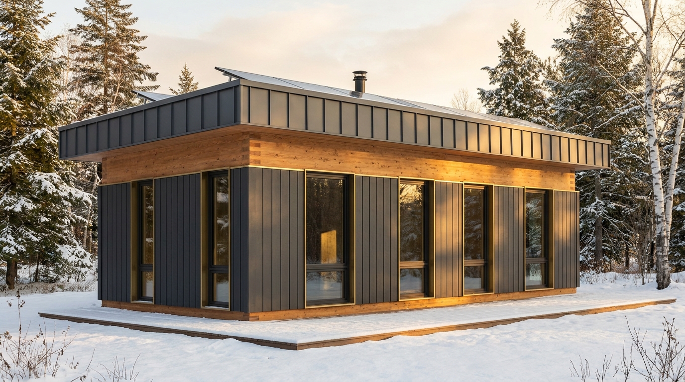 南の小屋 外観 — AI render based on BIM specs