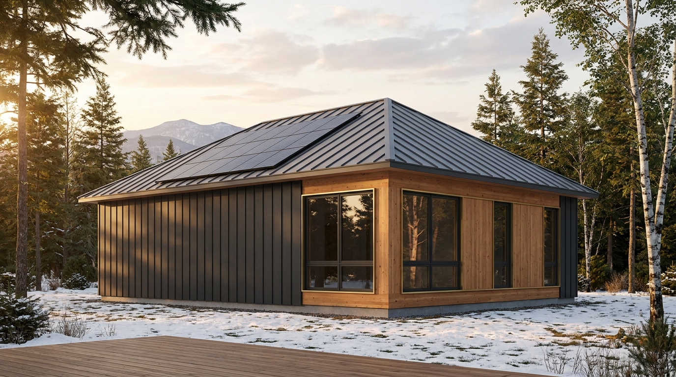陽の砦 外観 — AI render based on BIM specs
