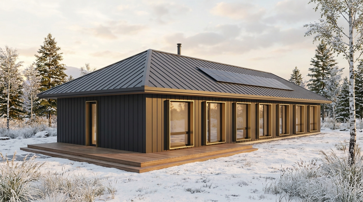 霜の塔 外観 — AI render based on BIM specs