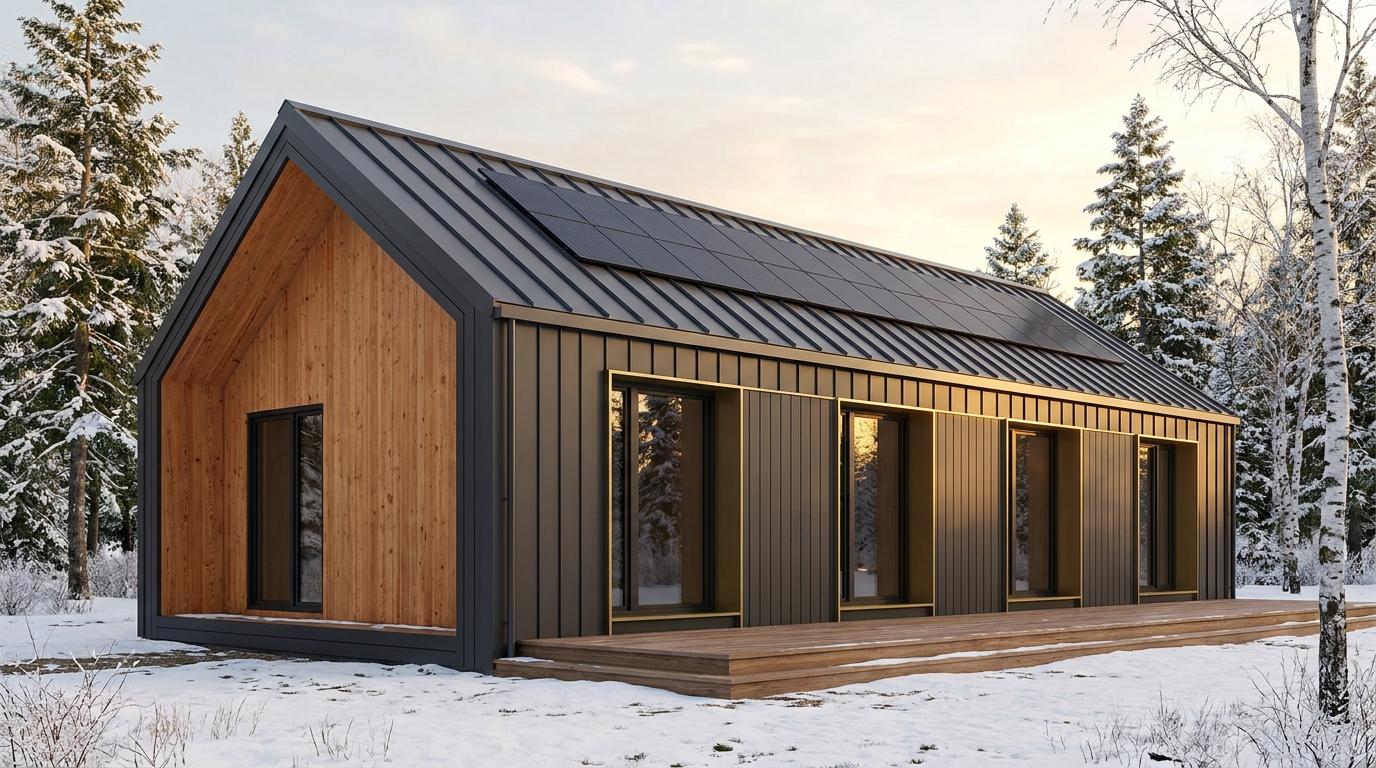 森の家 外観 — AI render based on BIM specs