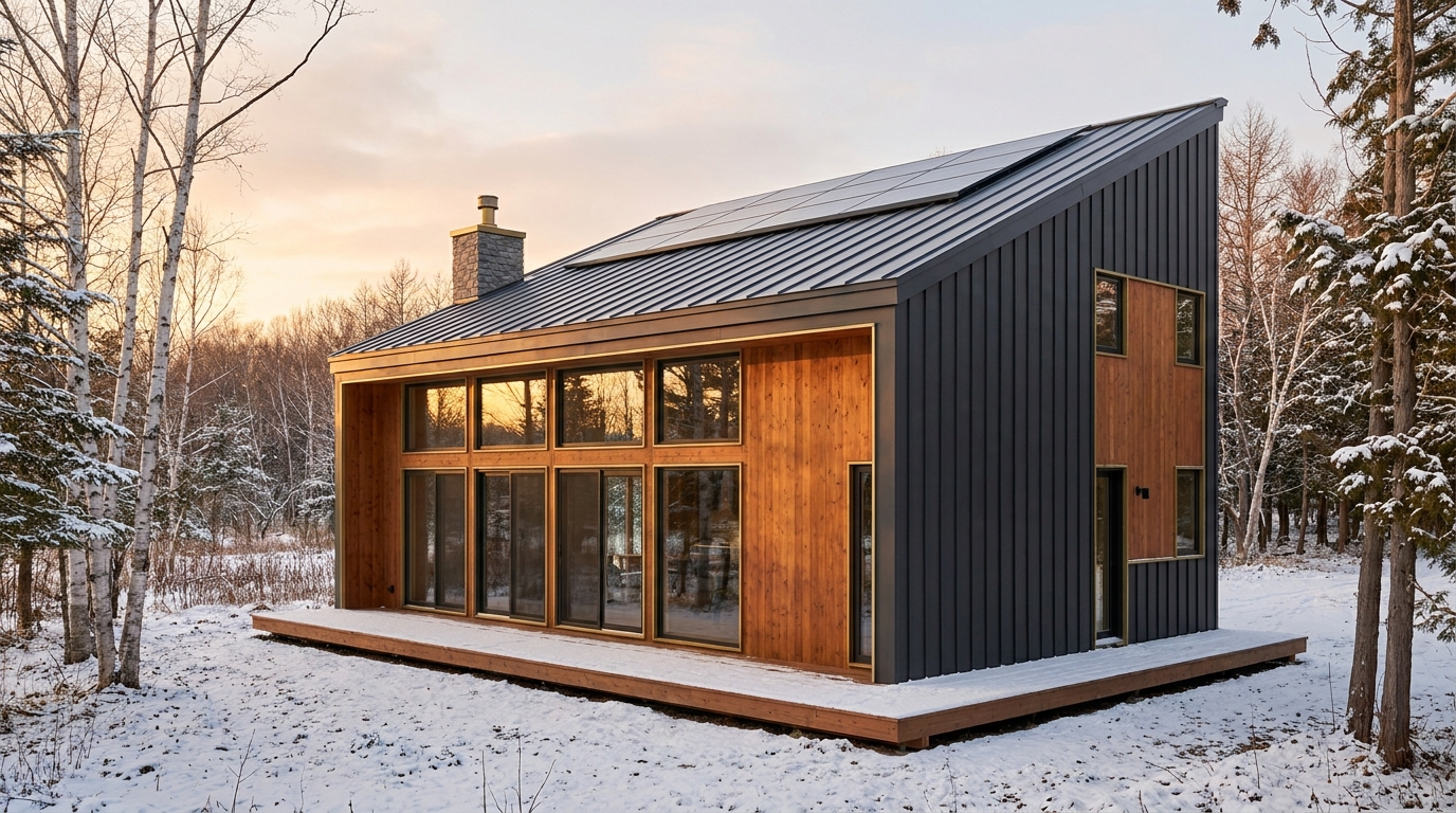 雪の館 外観 — AI render based on BIM specs