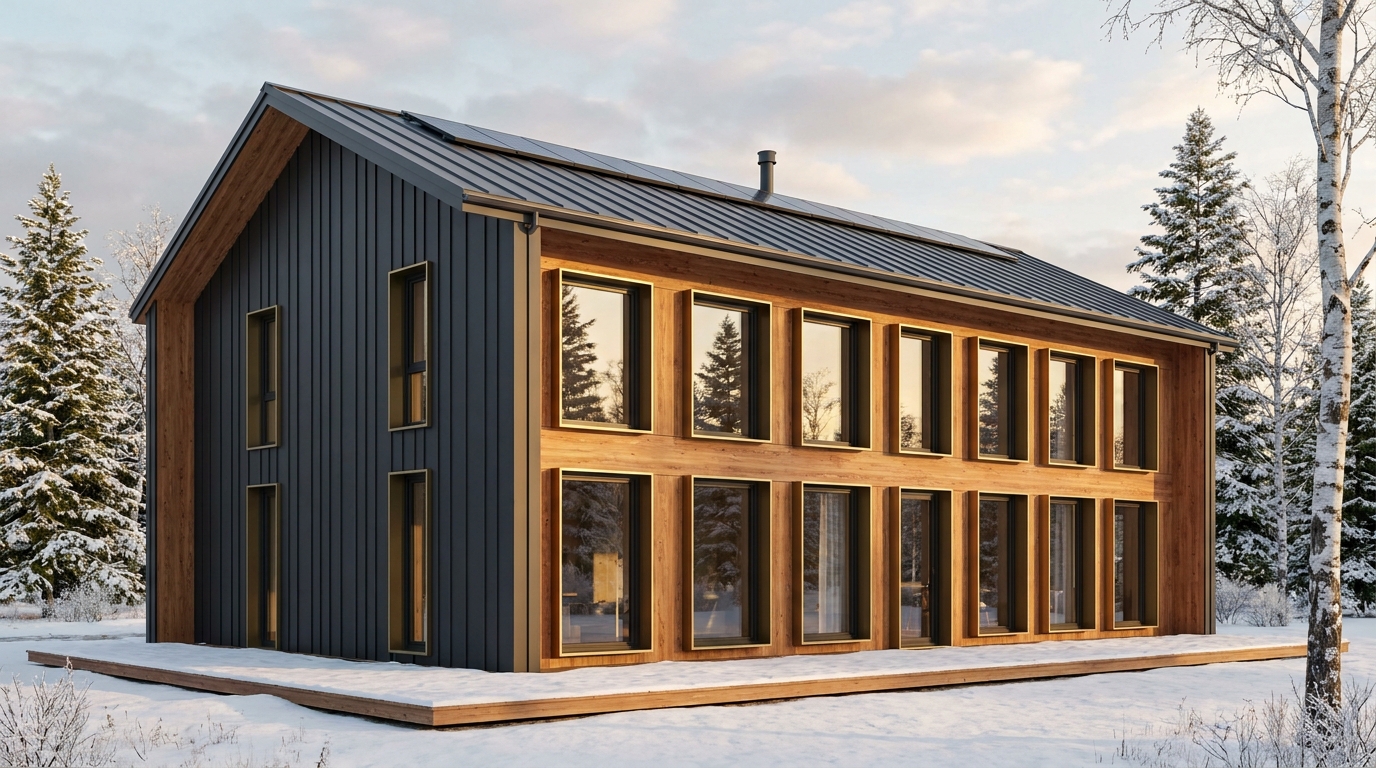 星の小屋 外観 — AI render based on BIM specs