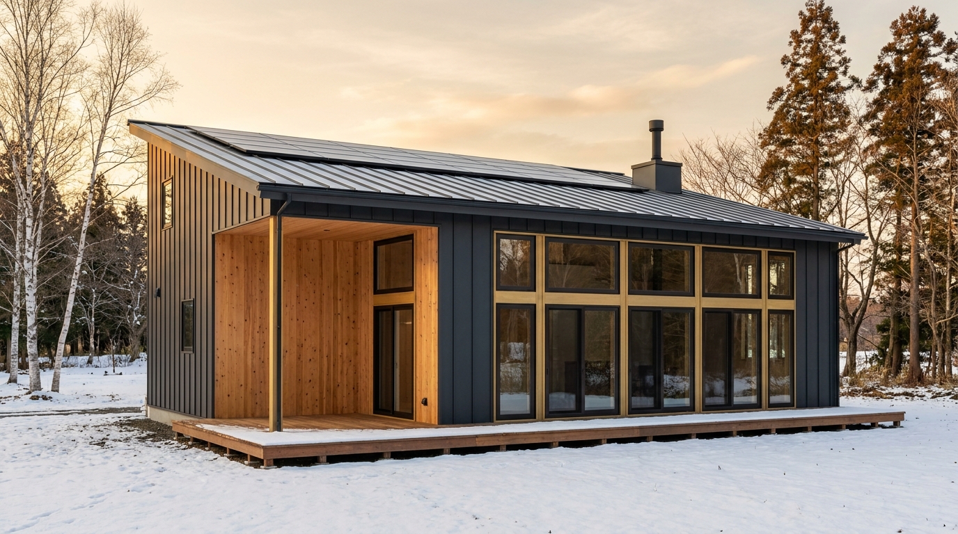 雪の蔵 外観 — AI render based on BIM specs