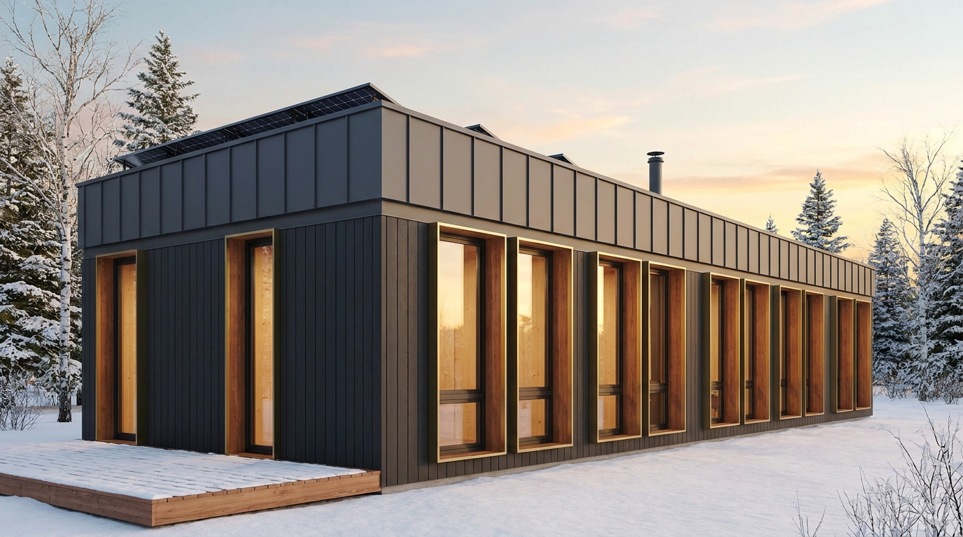 南の庵 外観 — AI render based on BIM specs
