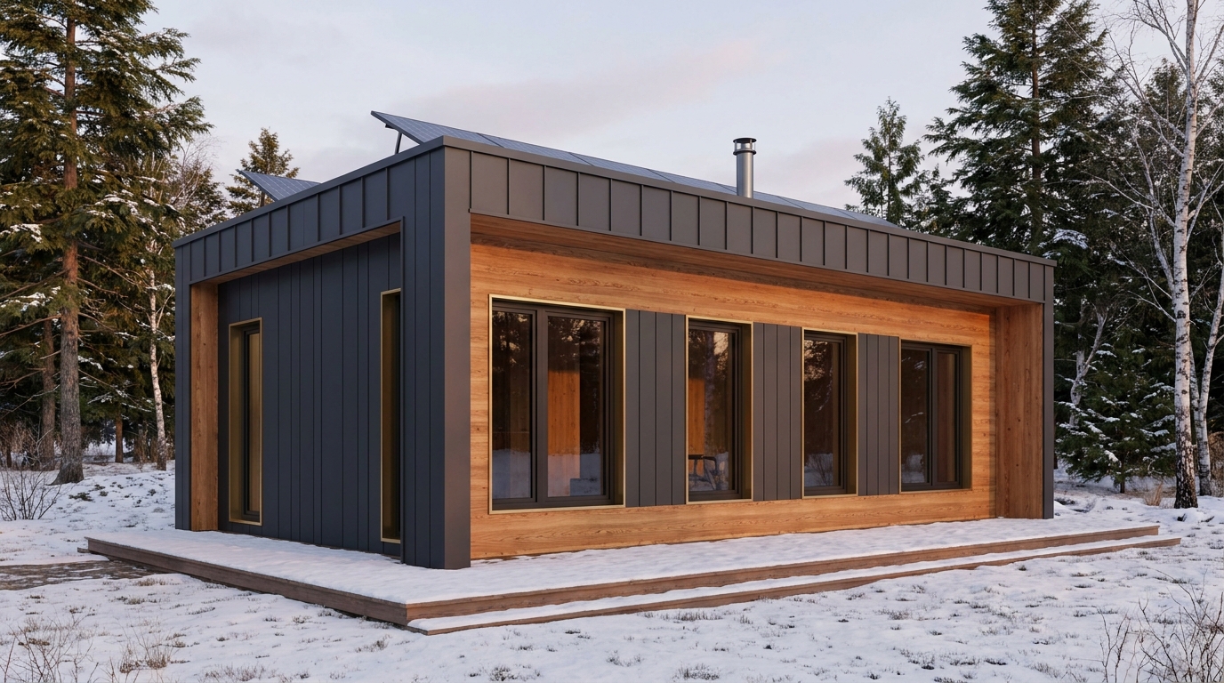 森の家 外観 — AI render based on BIM specs