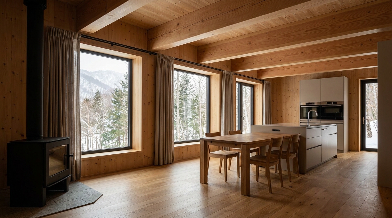 雪の小屋 内観