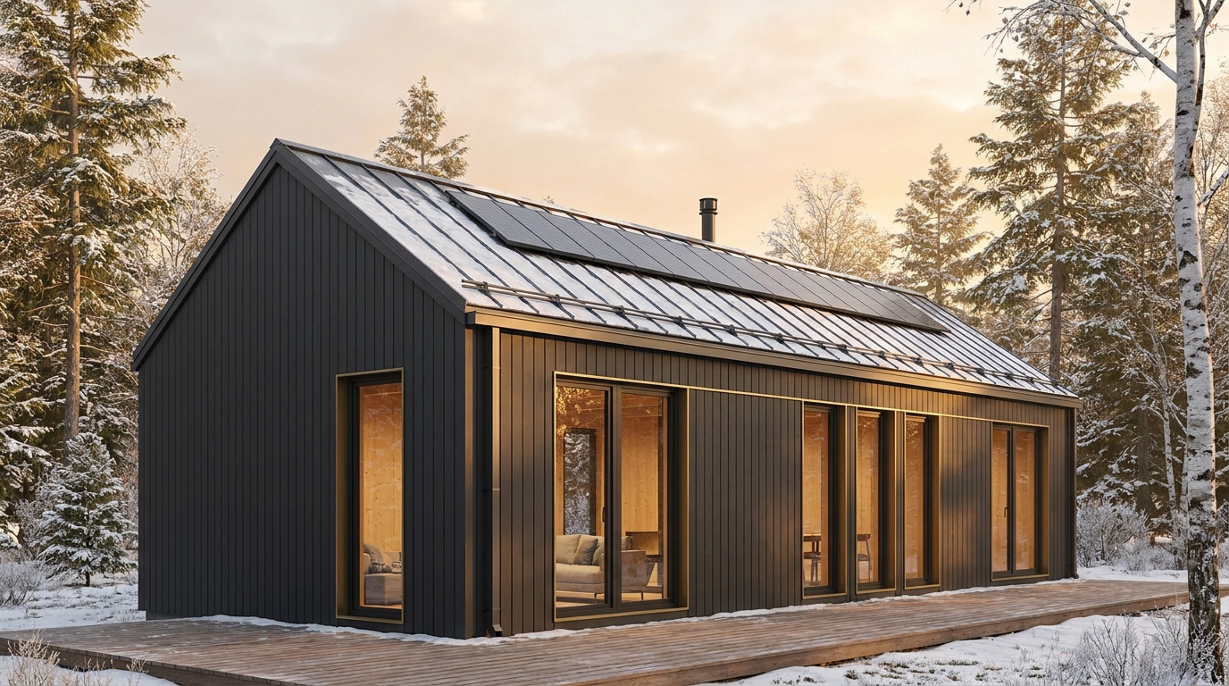 森の巣 外観 — AI render based on BIM specs