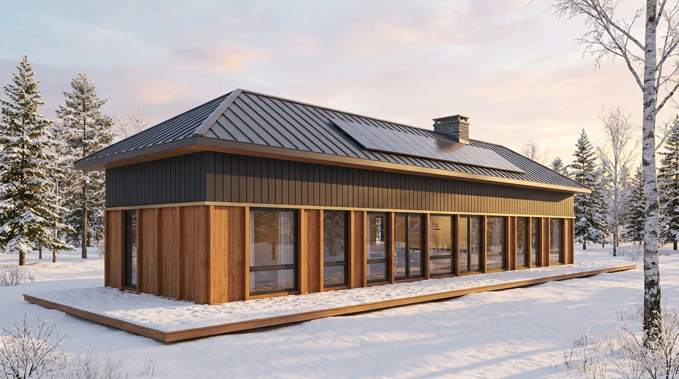 風の杜 外観 — AI render based on BIM specs
