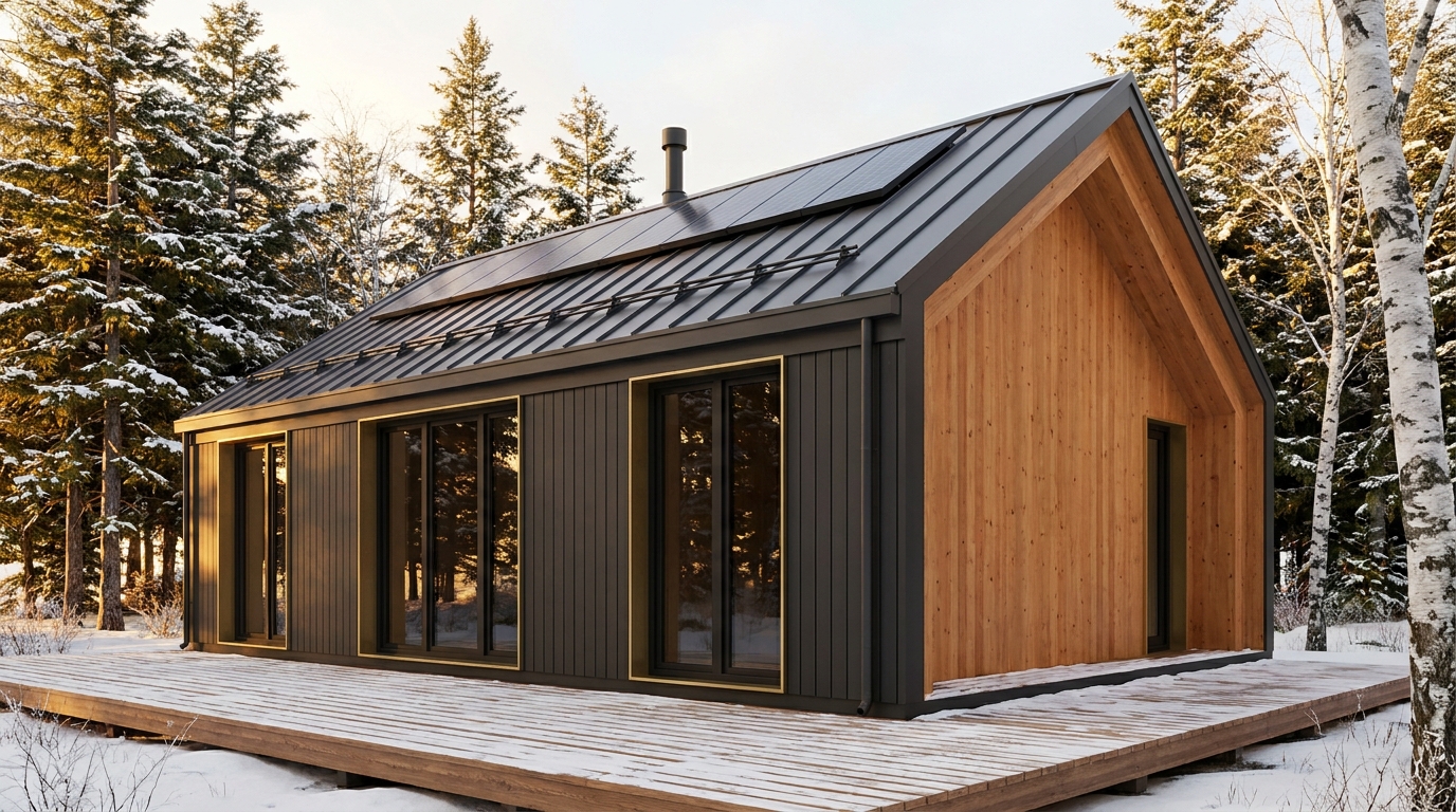 星の小屋 外観 — AI render based on BIM specs
