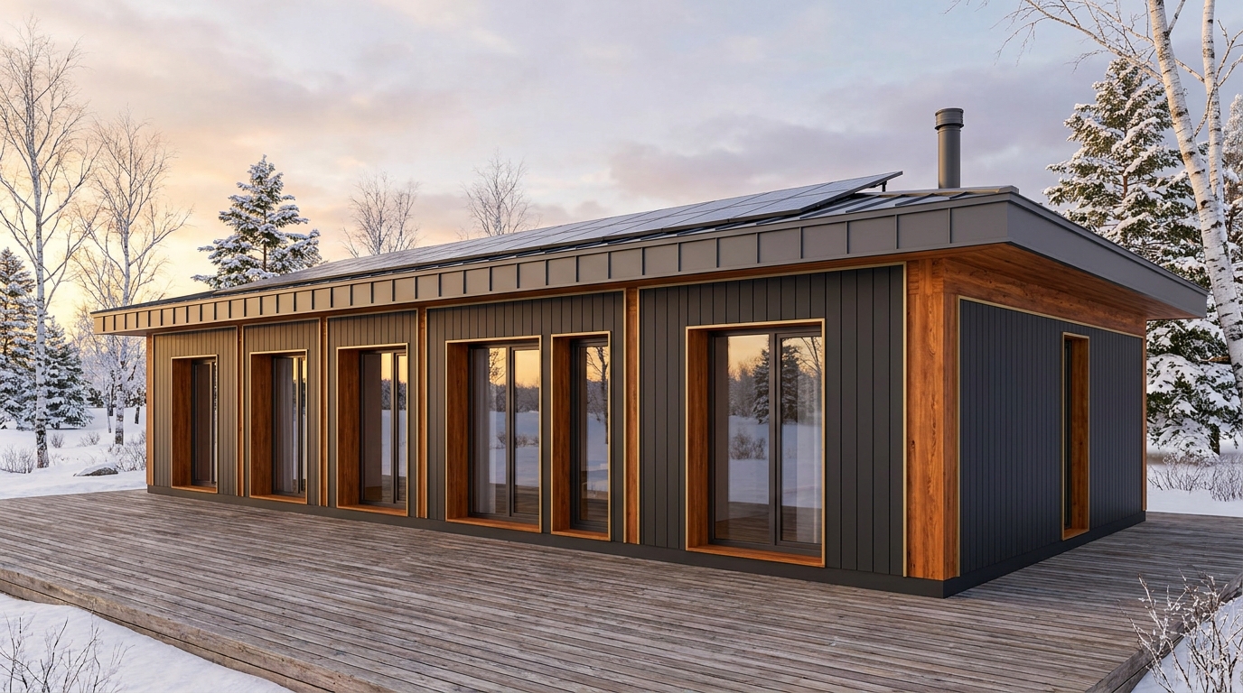 雪の塔 外観 — AI render based on BIM specs