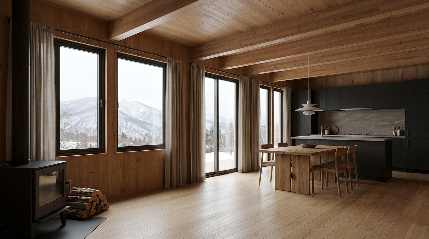 雪の小屋 内観