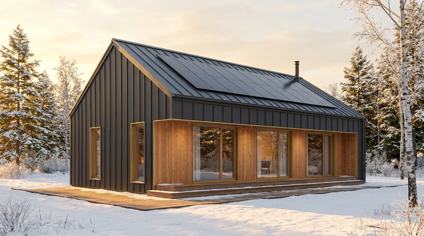 雨の家 外観 — AI render based on BIM specs