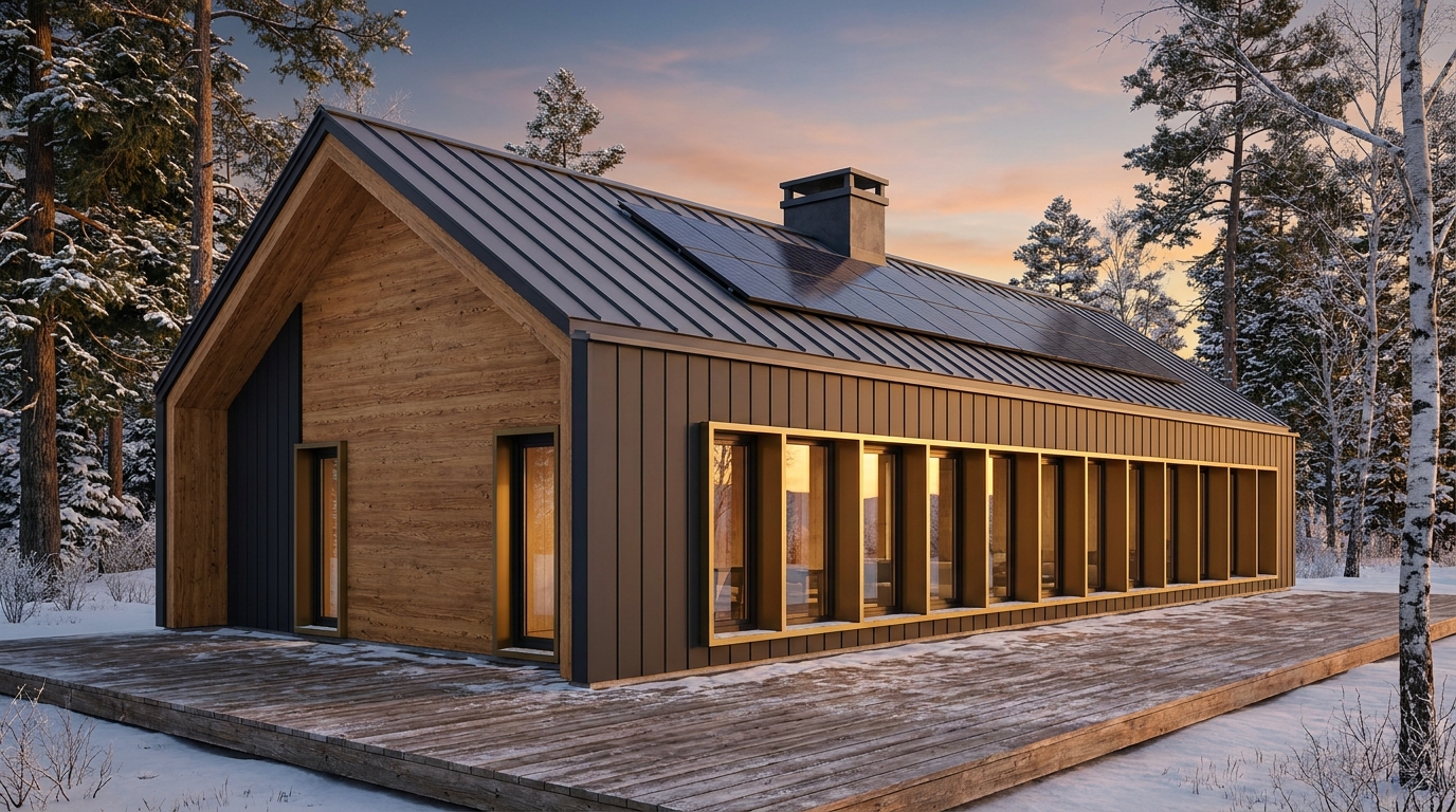 東の庵 外観 — AI render based on BIM specs