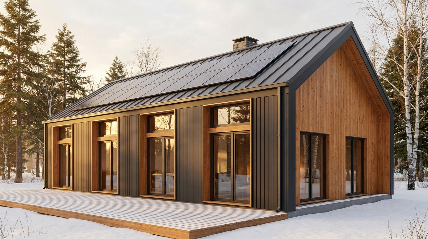 霧の里 外観 — AI render based on BIM specs