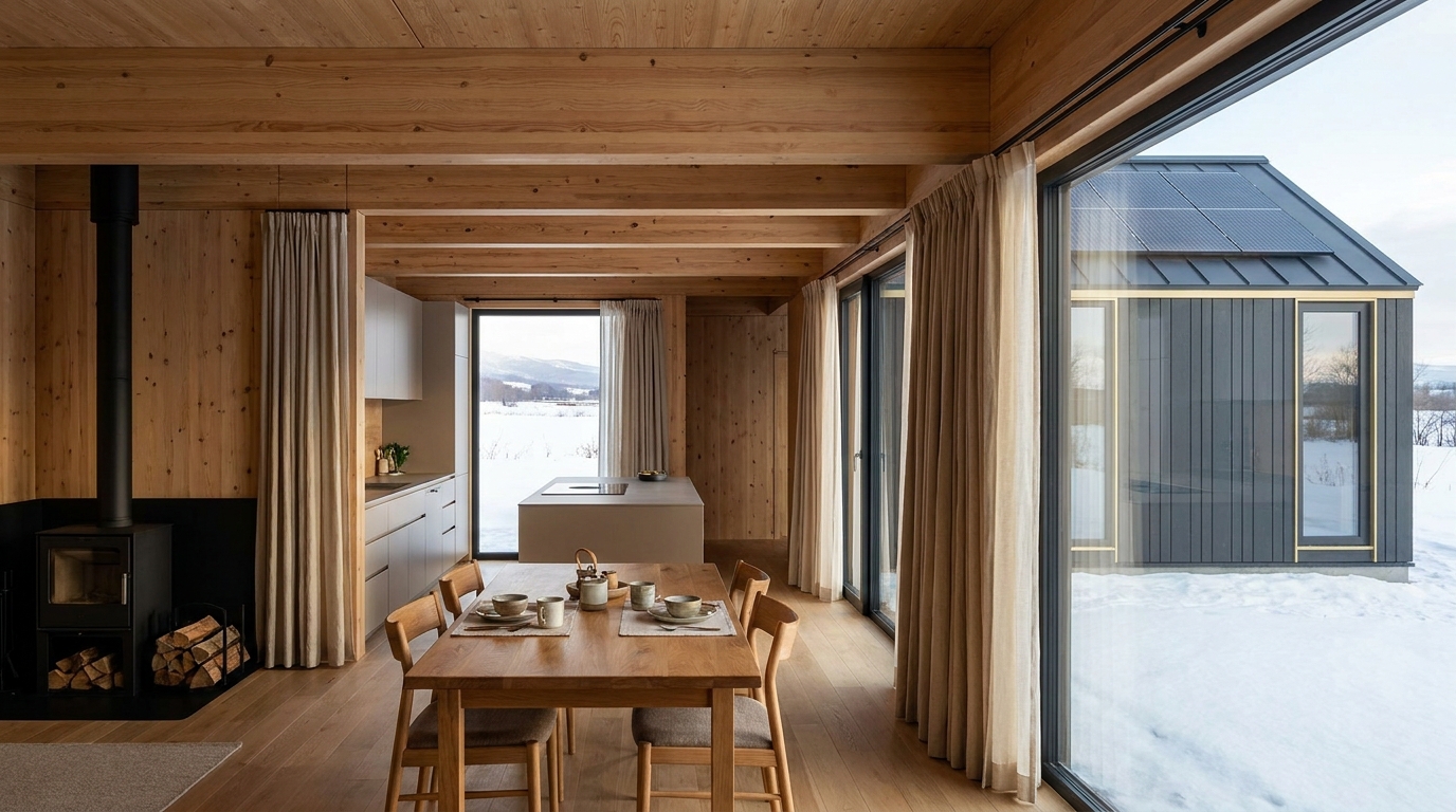雪の小屋 内観
