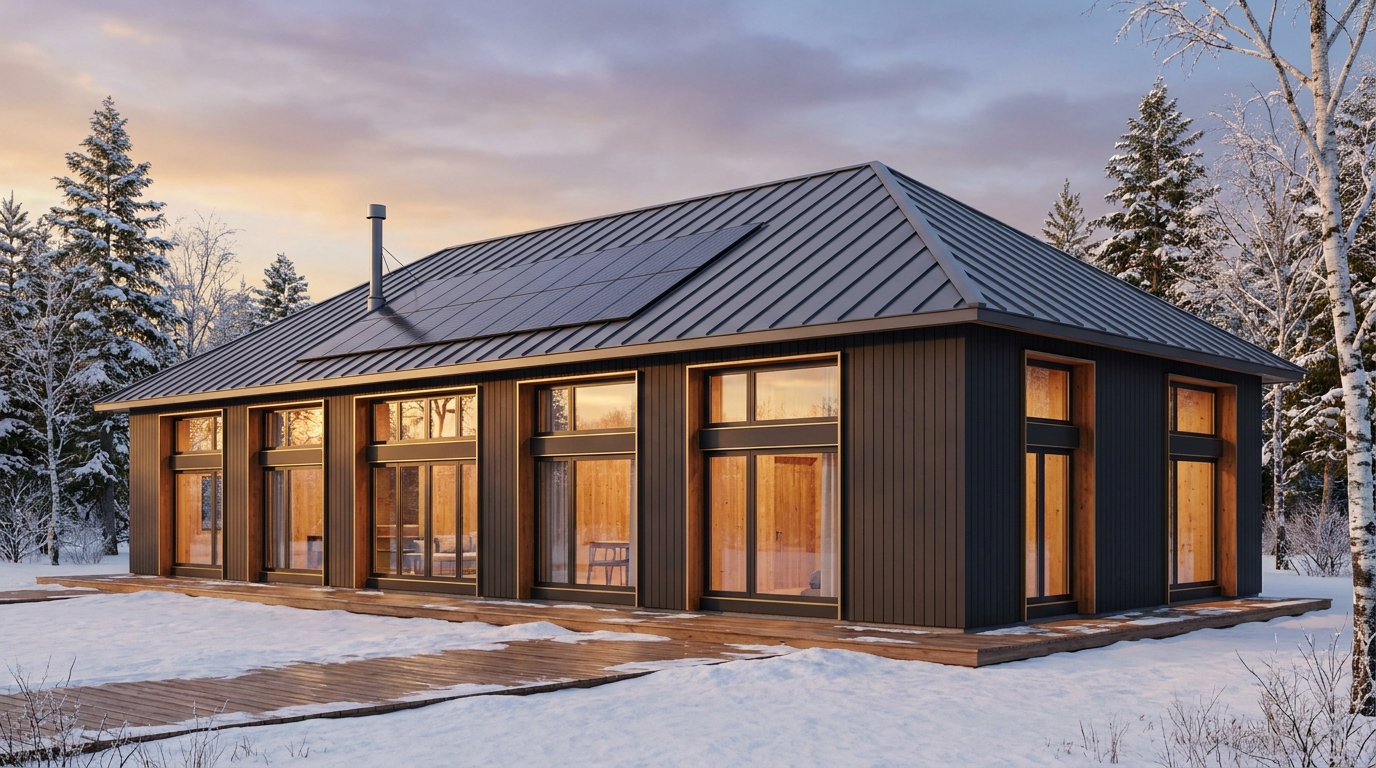 森の庵 外観 — AI render based on BIM specs