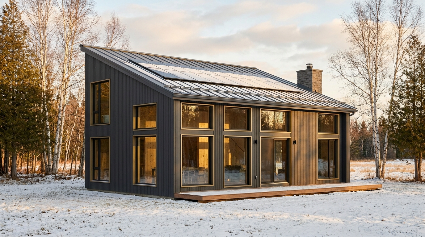 雪の杜 外観 — AI render based on BIM specs