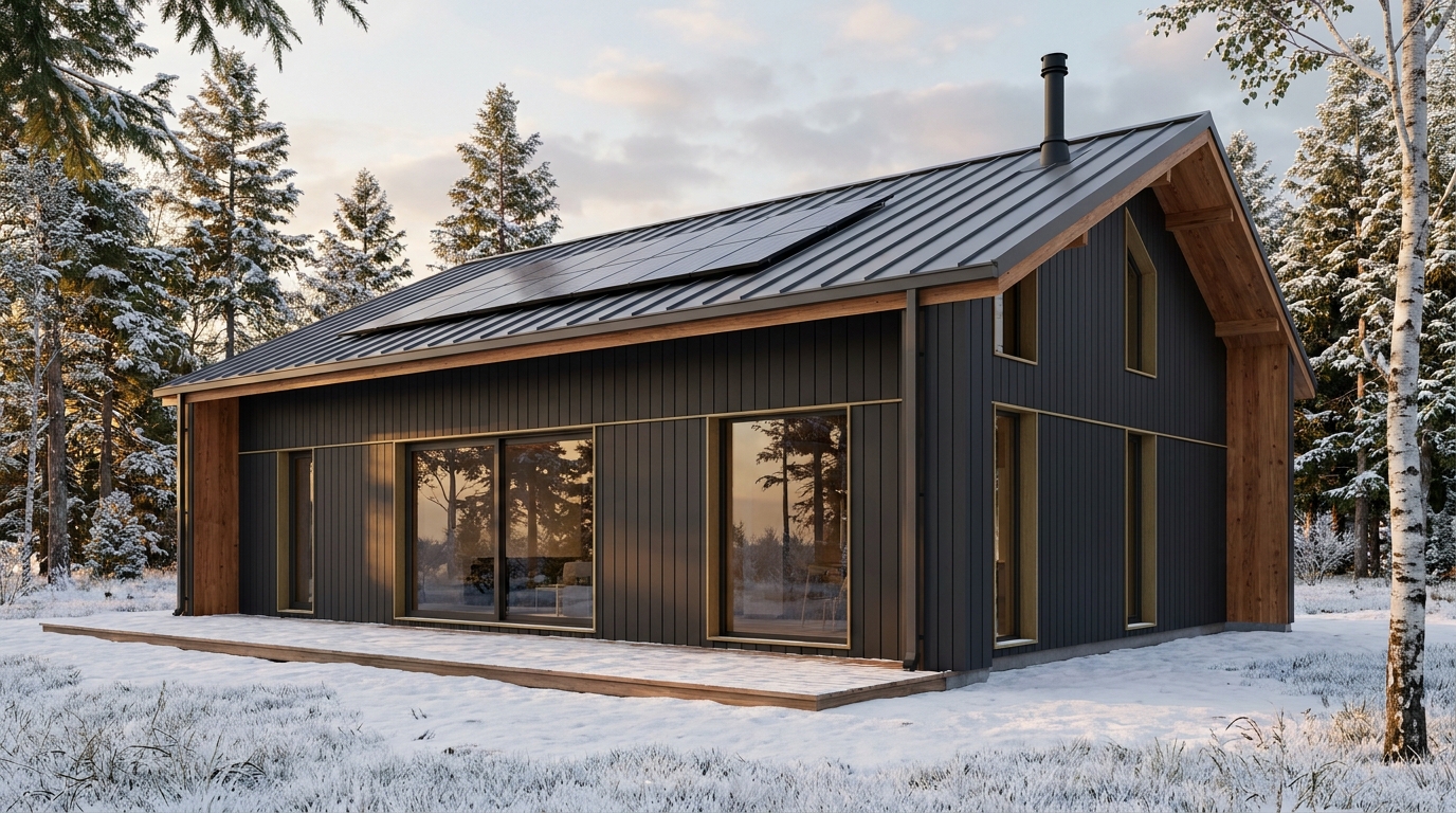 北の蔵 外観 — AI render based on BIM specs