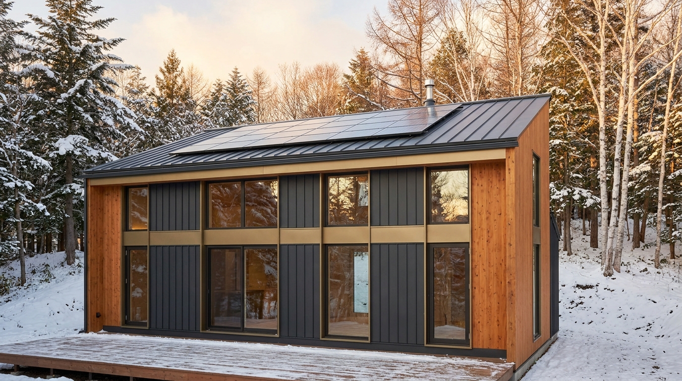 雪の里 外観 — AI render based on BIM specs
