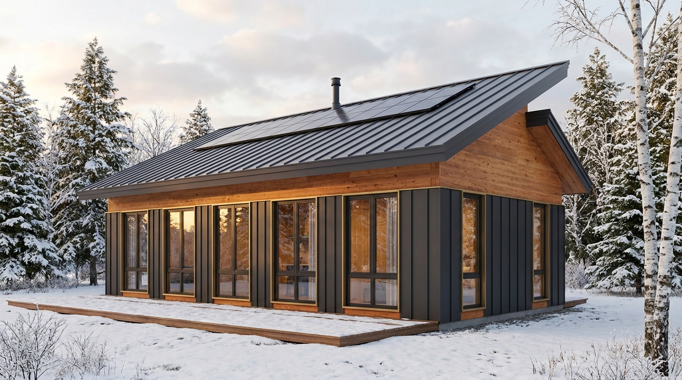 陽の家 外観 — AI render based on BIM specs