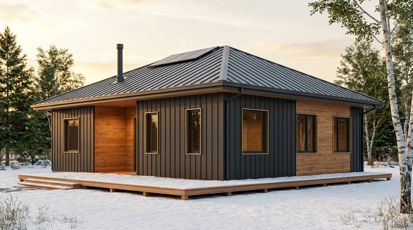 東の蔵 外観 — AI render based on BIM specs