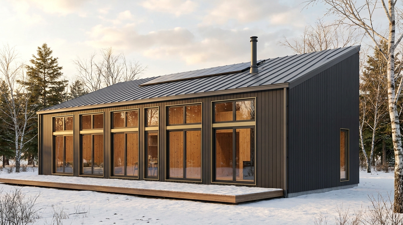 森の庵 外観 — AI render based on BIM specs