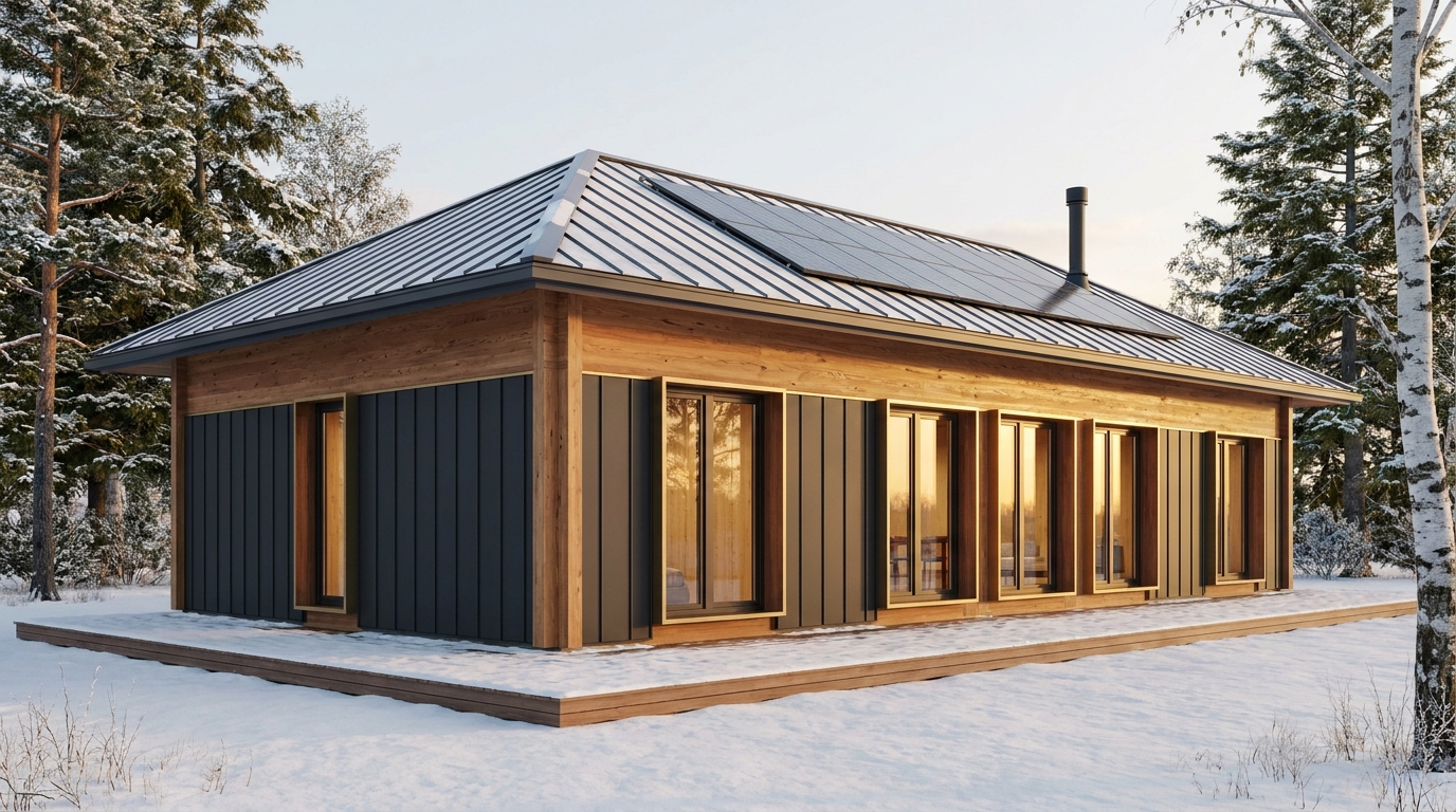 東の砦 外観 — AI render based on BIM specs