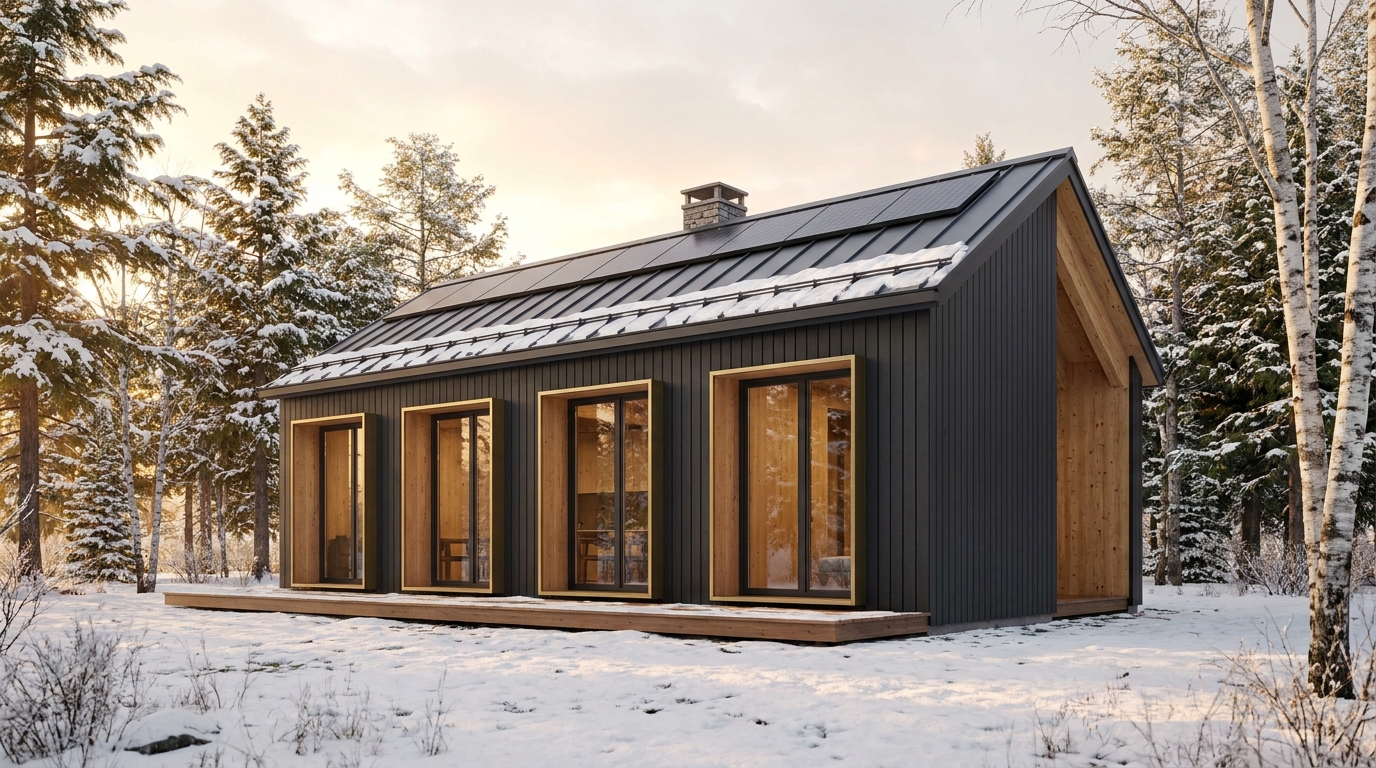 森の巣 外観 — AI render based on BIM specs