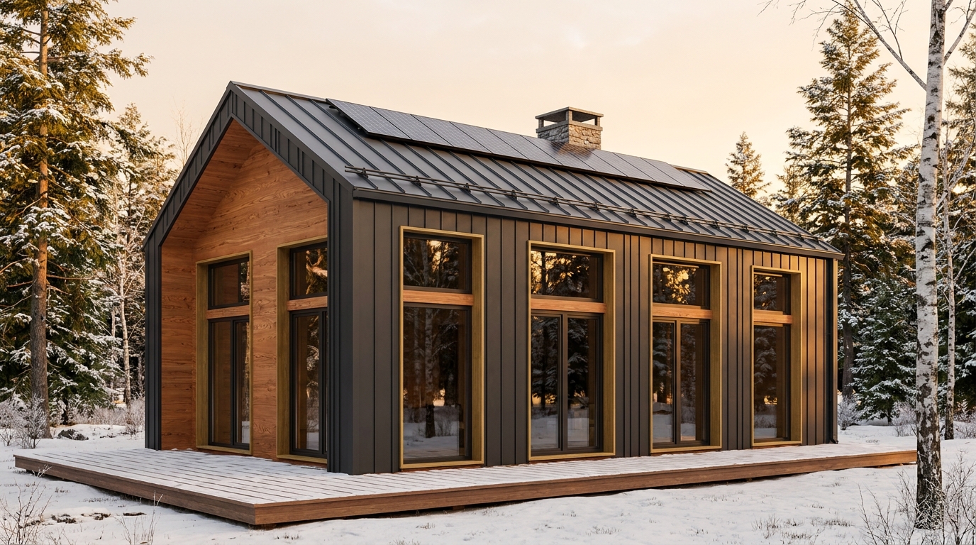 雨の館 外観 — AI render based on BIM specs