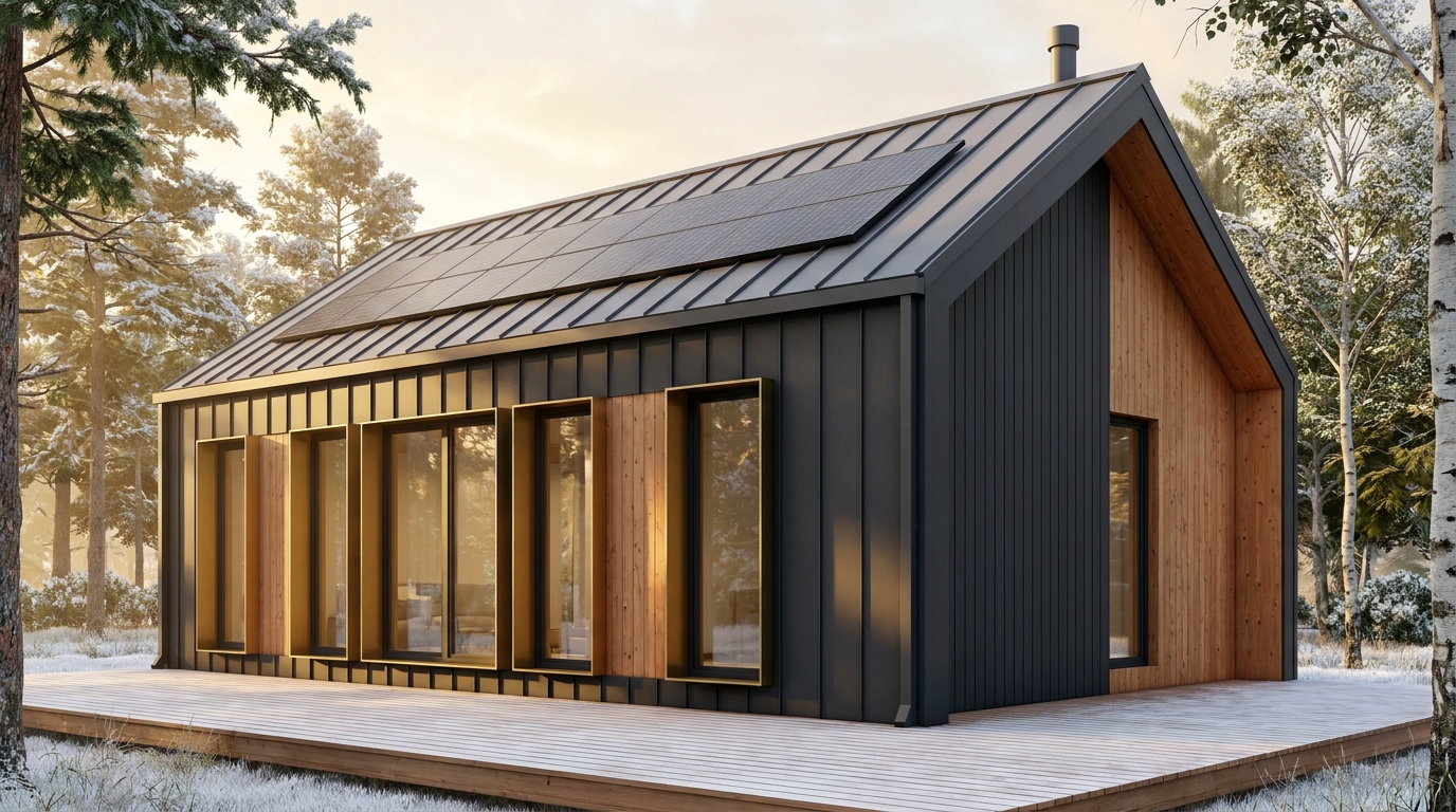 霧の砦 外観 — AI render based on BIM specs
