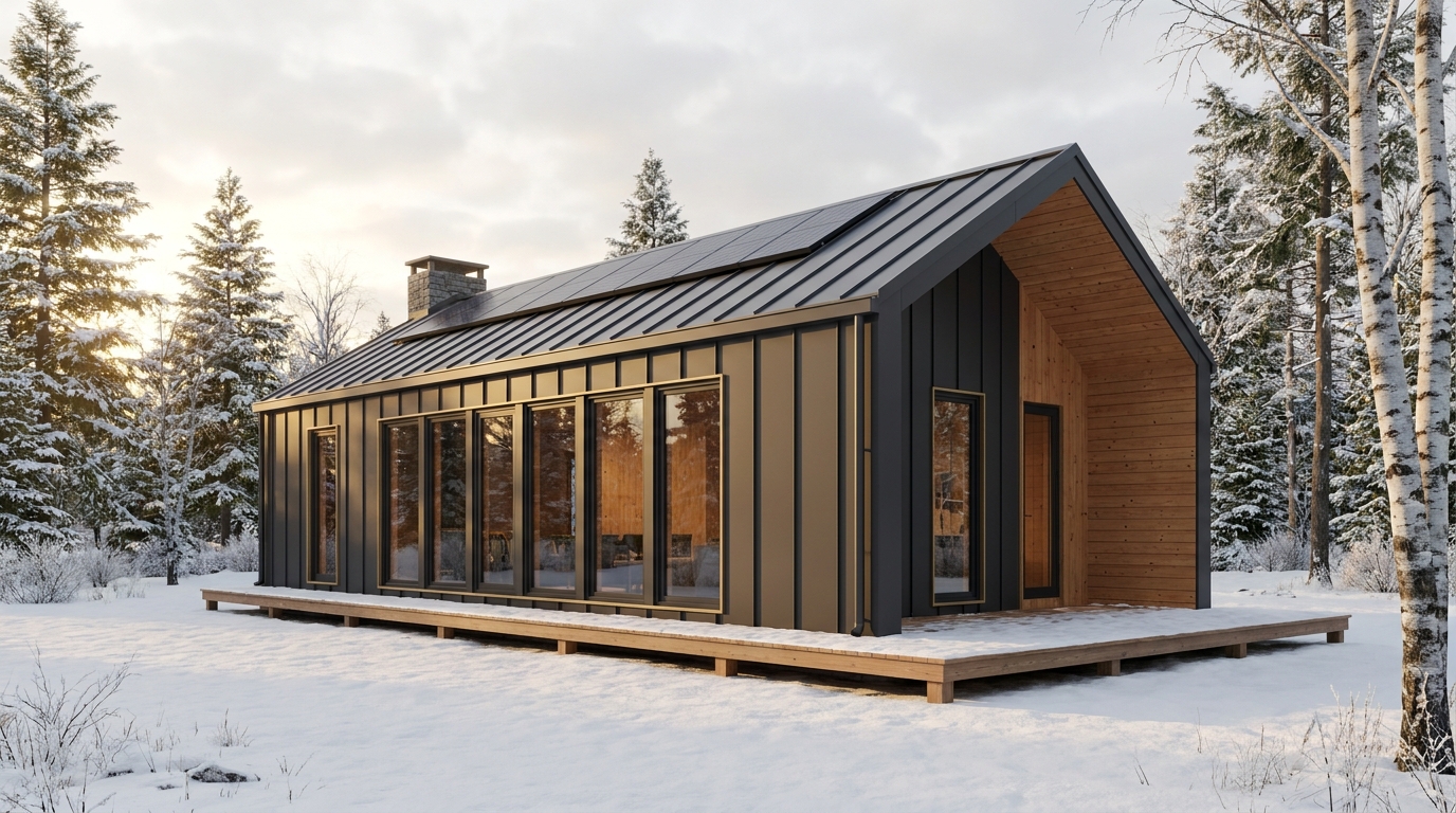 北の蔵 外観 — AI render based on BIM specs