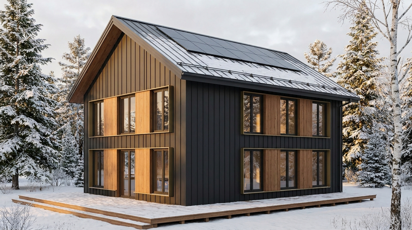 霜の館 外観 — AI render based on BIM specs