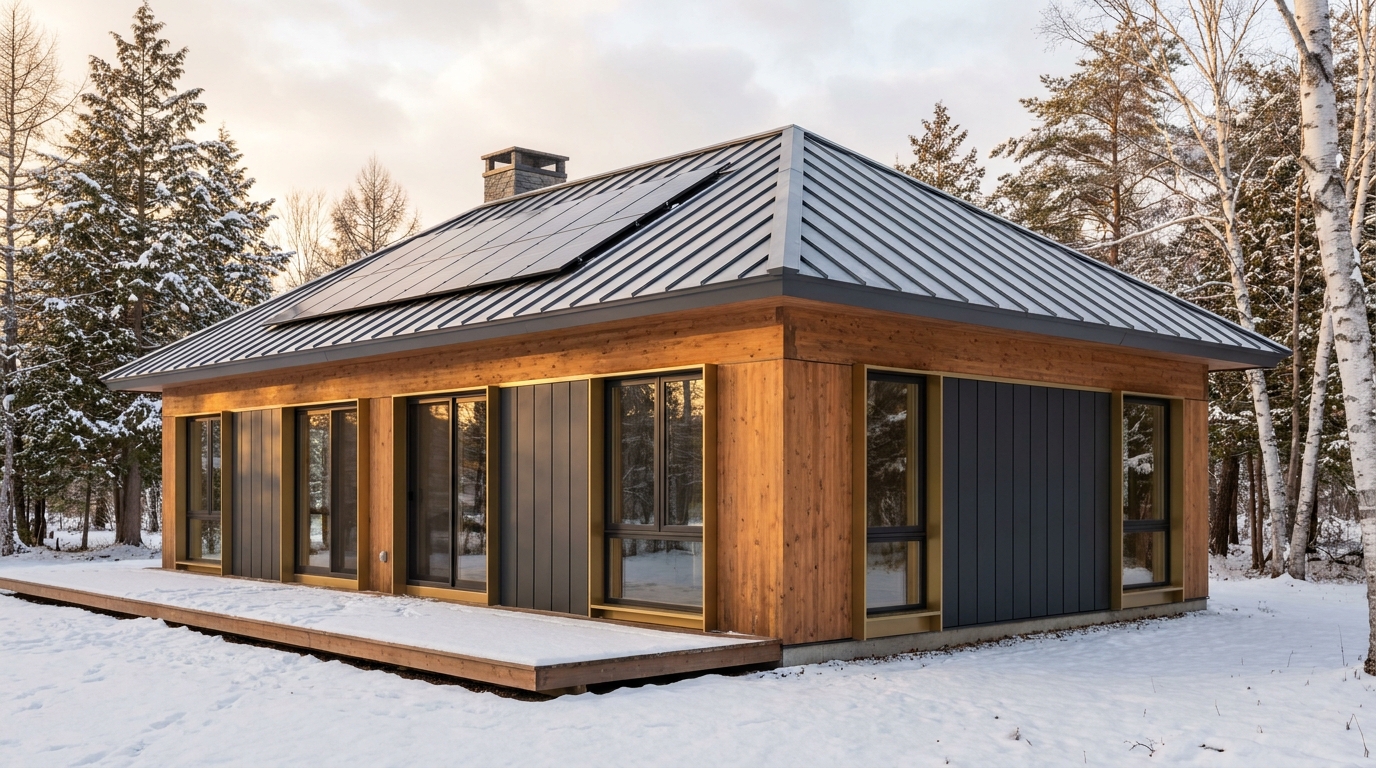 雪の蔵 外観 — AI render based on BIM specs