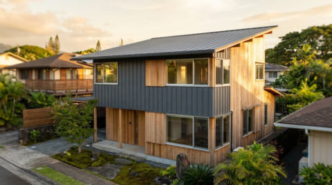 Diamond Head Hillside Residence — ダイヤモンドヘッドの丘の家 (書斎・オーシャンビュー)