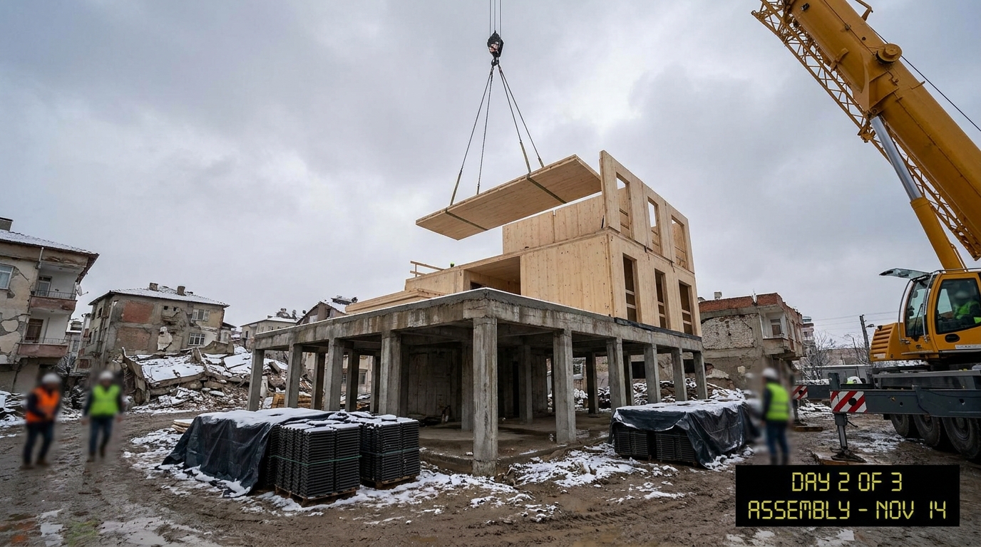 3-Day Assembly — 工場 95% prefab