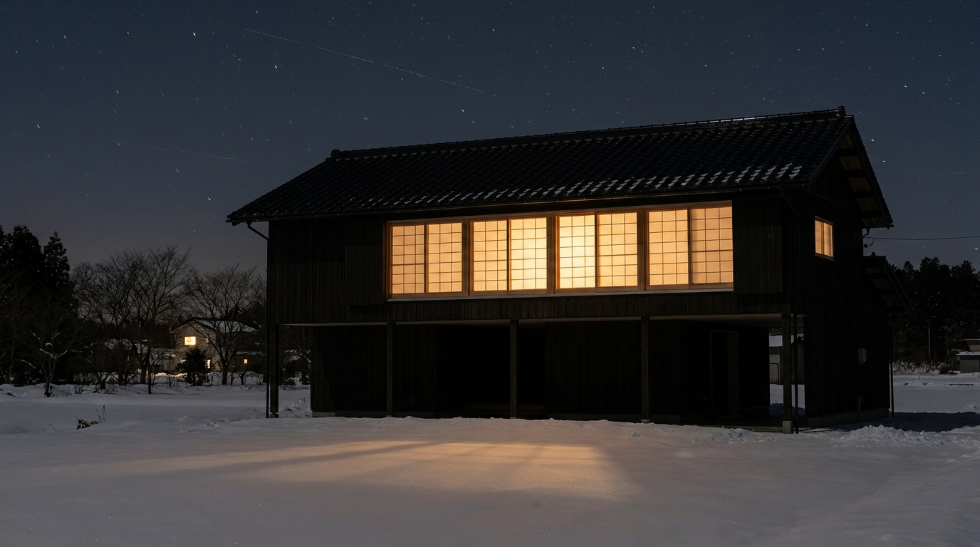 Night — 静かな復興、隣家の灯